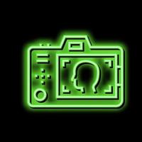 sorveglianza investigatore occupazione neon splendore icona illustrazione vettore