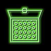 caramella scatola neon splendore icona illustrazione vettore
