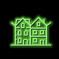 residenza cittadina Casa neon splendore icona illustrazione vettore