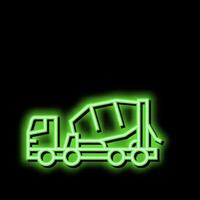 camion calcestruzzo mezzi di trasporto neon splendore icona illustrazione vettore