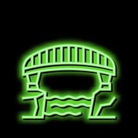 ponte calcestruzzo neon splendore icona illustrazione vettore