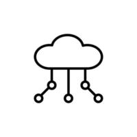 nube icona con schema stile vettore