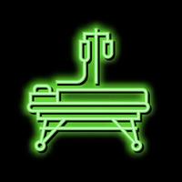 rianimazione barella neon splendore icona illustrazione vettore
