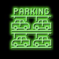 multilivello parcheggio neon splendore icona illustrazione vettore