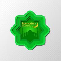 ramadan kareem ornamento verde sfondo design vettore
