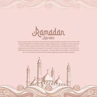 Ramadan Kareem con sfondo di illustrazione ornamento islamico disegnato a mano vettore