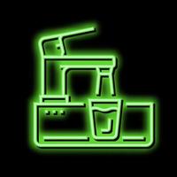 rubinetto nel moderno design acqua neon splendore icona illustrazione vettore