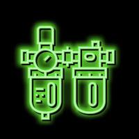 filtro di aria compressore neon splendore icona illustrazione vettore