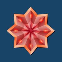 questo è un modello poligonale. questo è un mandala geometrico rosso. motivo floreale asiatico. vettore