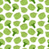 verdure senza cuciture con elementi di broccoli, cavoli. illustrazione vettoriale