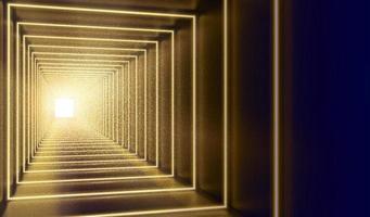 3d affascinante oro neon leggero tunnel. adatto per lusso cosmetico Prodotto Schermo uso. vettore