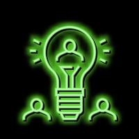 idea per ricerca potenziale cliente e crowdsourcing neon splendore icona illustrazione vettore