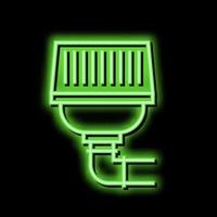 filtro di drenaggio sistema neon splendore icona illustrazione vettore