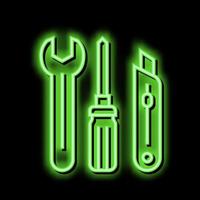 riparazione Uomini tempo libero neon splendore icona illustrazione vettore