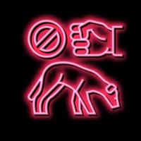 fermare battere cani neon splendore icona illustrazione vettore