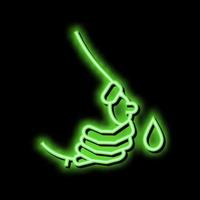 zucca latte con mano neon splendore icona illustrazione vettore