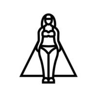 Pera femmina corpo genere linea icona vettore illustrazione