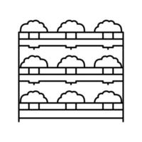 azienda agricola idroponica acqua irrigazione linea icona vettore illustrazione