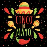 Cinco De Mayo sul vettore nero