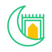 tappeto icona duotone verde giallo stile Ramadan illustrazione vettore elemento e simbolo Perfetto.