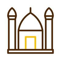 moschea icona duocolor Marrone giallo stile Ramadan illustrazione vettore elemento e simbolo Perfetto.