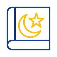 Corano icona duocolor blu giallo stile Ramadan illustrazione vettore elemento e simbolo Perfetto.