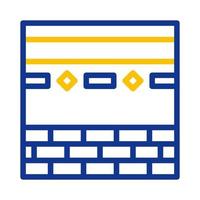 kaaba icona duocolor blu giallo stile Ramadan illustrazione vettore elemento e simbolo Perfetto.