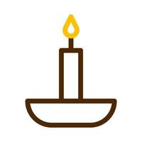 candela icona duocolor Marrone giallo stile Ramadan illustrazione vettore elemento e simbolo Perfetto.