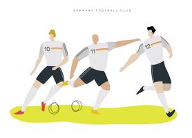 Illustrazione piana di vettore del carattere tedesco di calcio