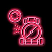 rotante lama di prato falciatore neon splendore icona illustrazione vettore