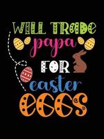 Pasqua giorno tipografia uovo lettering maglietta design vacanza saluto carino coniglietto vettore arte