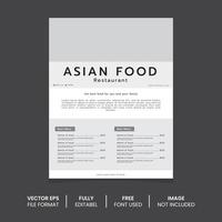 asiatico cibo menù manifesto modello vettore