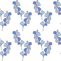floreale senza soluzione di continuità modello blu fiori su bianca sfondo vettore