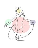 un disegno a tratteggio continuo bellezza donna viso femminile ritratto astratto stampa. concetto di stile artistico moderno minimalismo silhouette femminile. illustrazione vettoriale di disegno grafico di disegno grafico a linea singola dinamica