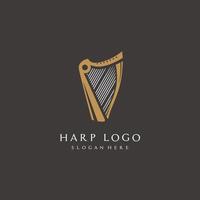 arpa lira oro logo design icona vettore illustrazione