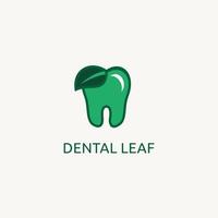 foglia dentale per dentista dentale odontoiatria clinica logo design icona vettore