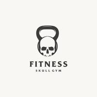 cranio testa bollitore manubrio Palestra fitness logo design icona vettore