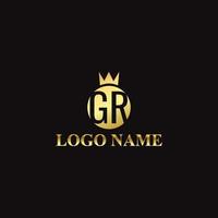 vettore astratto premio reale lusso elegante lettera gr logo design
