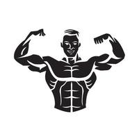 bodybuilder nero vettore illustrazione