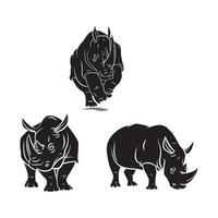 rinoceronti impostato collezione tatuaggio illustrazione vettore