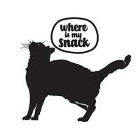 silhouette gatto vettore illustrazione, Perfetto per t camicia design e animale domestico negozio logo design