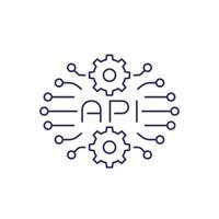 tecnologia API, icona di vettore di linea.eps