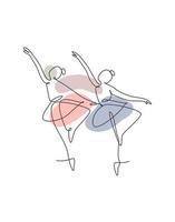 una singola linea di disegno sexy donna ballerina illustrazione vettoriale. minimalista grazioso ballerino mostra il concetto di movimento di danza. stampa di moda poster decorazione della parete. moderno disegno grafico a linea continua vettore
