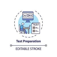 icona del concetto di preparazione del test vettore