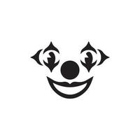 clown viso silhouette logo uomo sorridente vettore