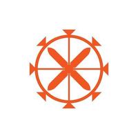fan elica logo semplice espressione icona disegno, grafico, minimalista.logo vettore