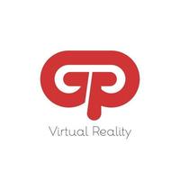 virtuale la realtà marca, simbolo, disegno, grafico, minimalista.logo vettore