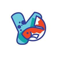 alfabeto y pesce logo vettore