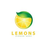 fresco limoni frutta logo modello design vettore