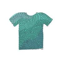 icona di vestiti di vettore di t-shirt con disegno a linea continua singola o segno in stile linea sottile. forme geometriche. figure di contorno per sito Web, app mobile. stile ricciolo ricciolo. una linea disegnare un vettore di progettazione grafica